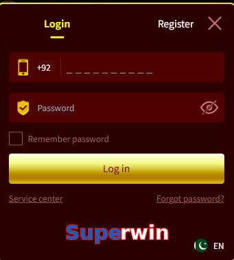 Superwin login preview